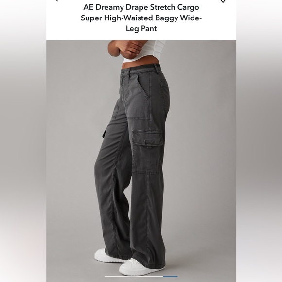 AMERICAN EAGLE Dreamy Drape Stretchy Cargo Pants Size 2 Short - Picture 8 of 12